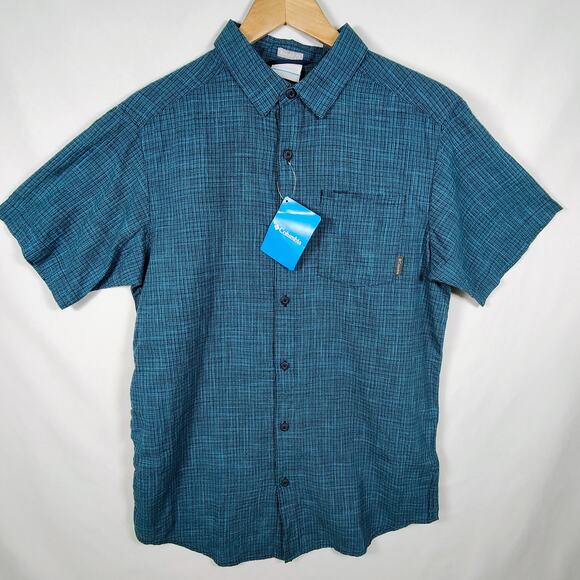 Columbia Regular Fit Men's Small Button-Down Short Sleeve Plaid Shirt NWT - Picture 1 of 8
